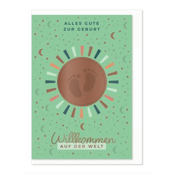 Komma³ Grußkarte Good Luck Alles Gute zur Geburt