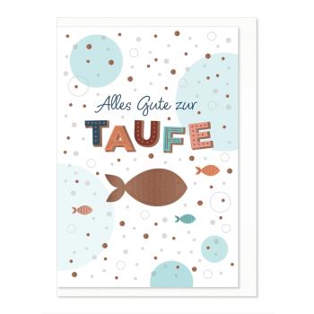 Komma³ Grußkarte Good Luck Alles Gute zur Taufe