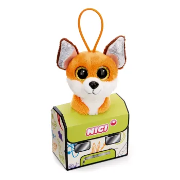 Nici Glubschis 9cm Kuscheltier-Schlüsselanhänger mit Loop in Schulranzen-Box Fuchs Runizzi