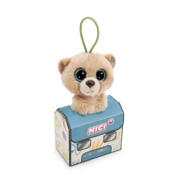 Nici Glubschis 9cm Kuscheltier-Schlüsselanhänger mit Loop in Schulranzen-Box Bär Benno