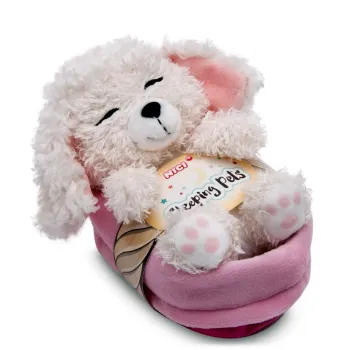 Nici Sleeping Pets Pudel weiß ca.12cm malve Körbchen