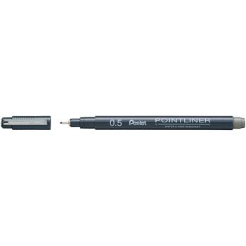 Pentel Pointliner Permanent Fineliner 0.5mm grau
