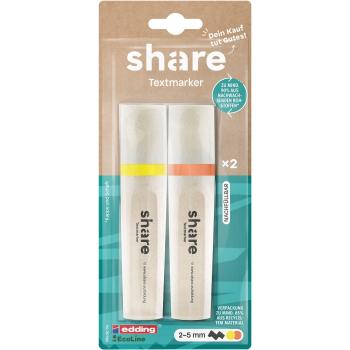 share 2 Textmarker neongelb + neonorange