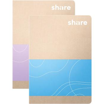 share Notizheft A6 kariert pastellblau + lavendel sortiert