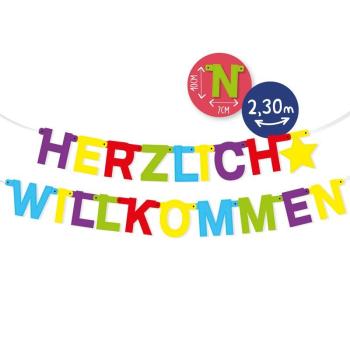 Trendhaus Birthday Fun Papier-Girlande "Herzlich Willkommen"