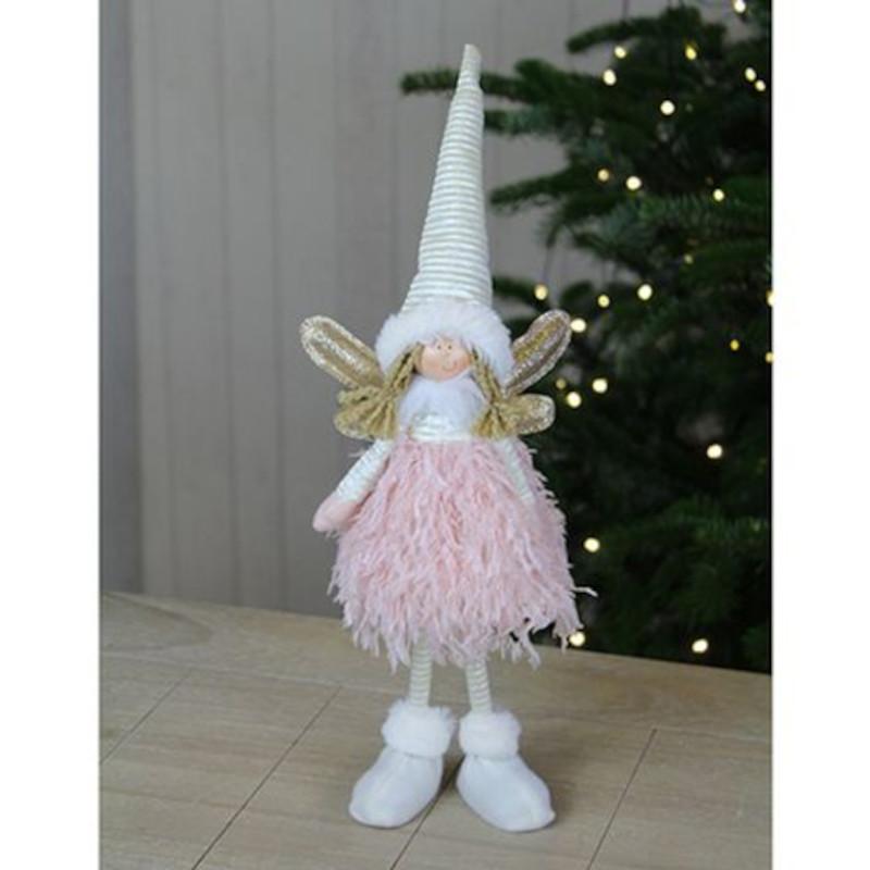 Goldbach Engel mit LED aus Stoff rosa/gold