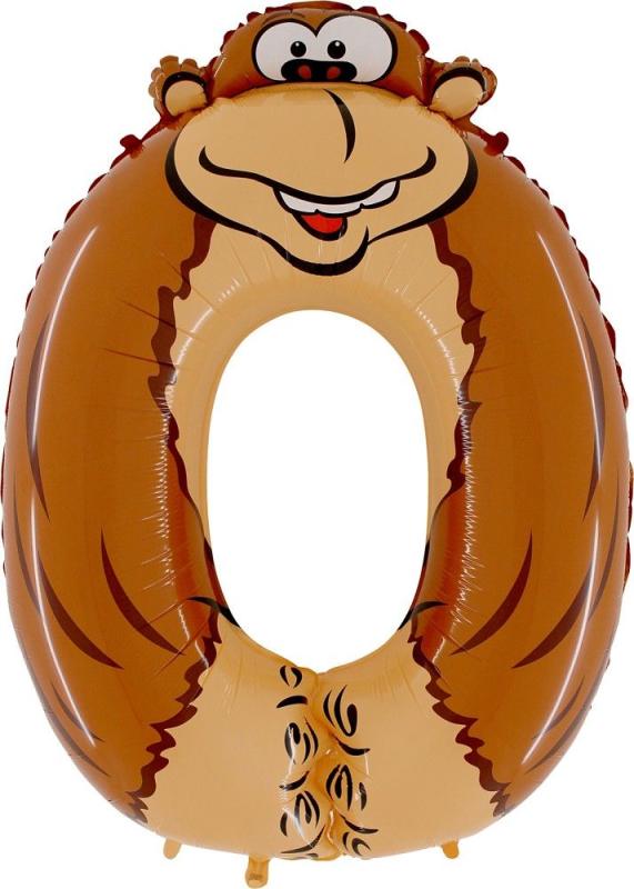 Grabo Animaloons Gorilla 40" Folienzahl Ziffer 0