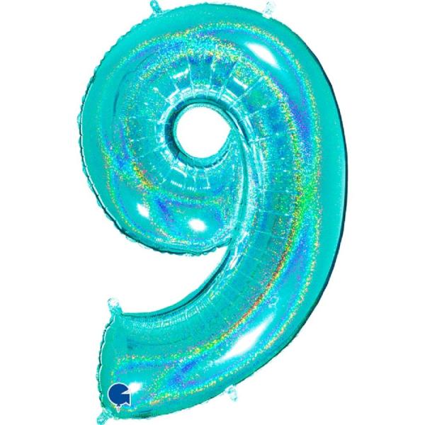 Grabo The Numbers Holographic 40" Folienzahl Ziffer 9 (Farbauswahl)