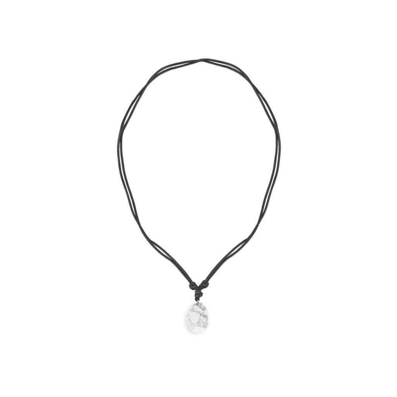 BB Edelstein Halskette Erfolg & Wohlbefinden weißer Howlith