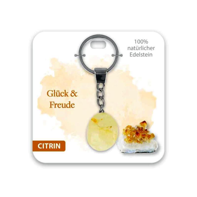 BB Edelstein Schlüsselanhänger Glück & Freude Citrin