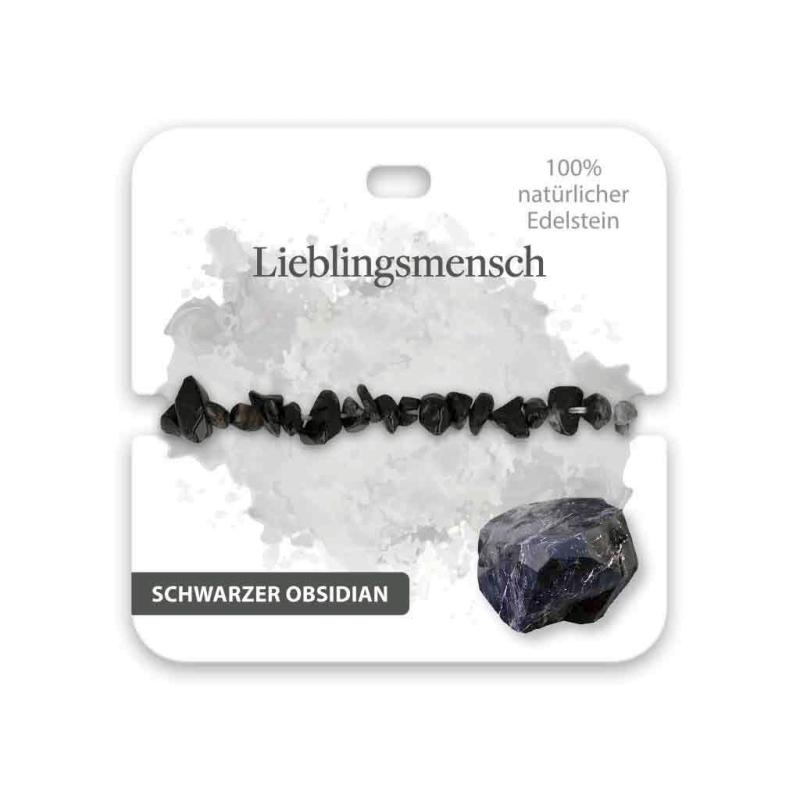BB Edelstein Armband Lieblingsmensch schwarzer Obsidian