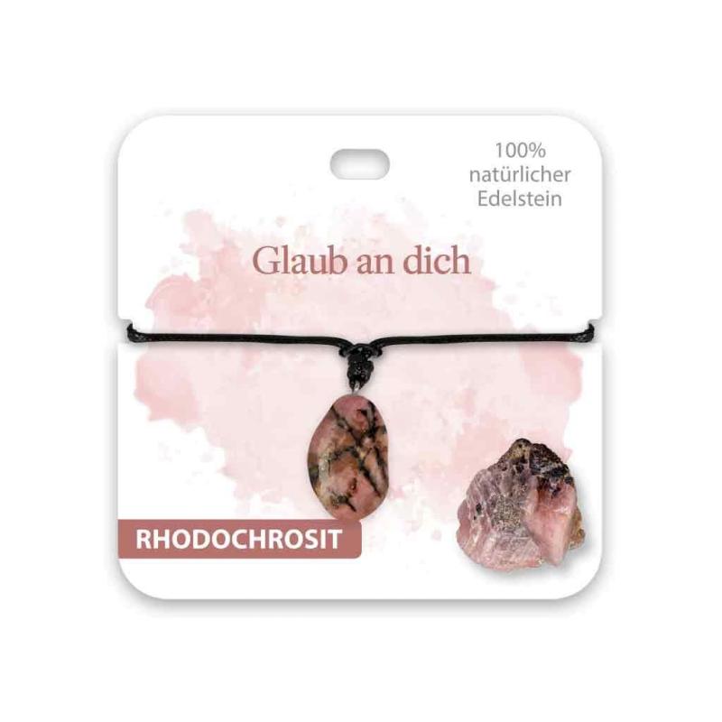 BB Edelstein Halskette Glaub an dich Rhodochrosit