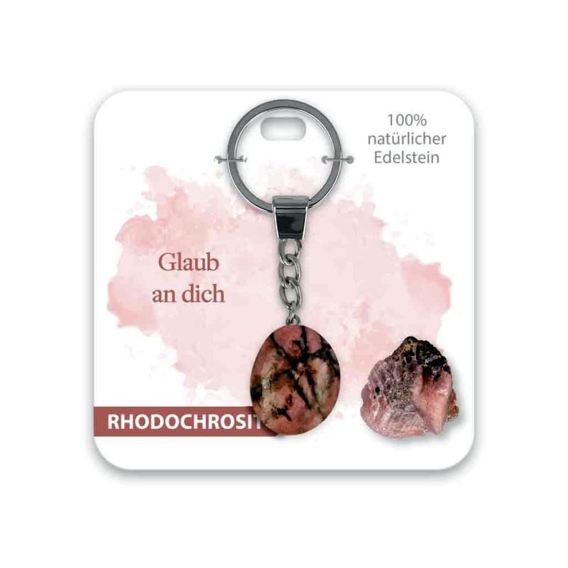 BB Edelstein Schlüsselanhänger Glaub an dich Rhodochrosit