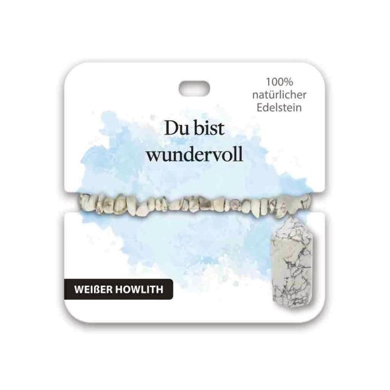 BB Edelstein Armband Du bist wundervoll weißer Howlith