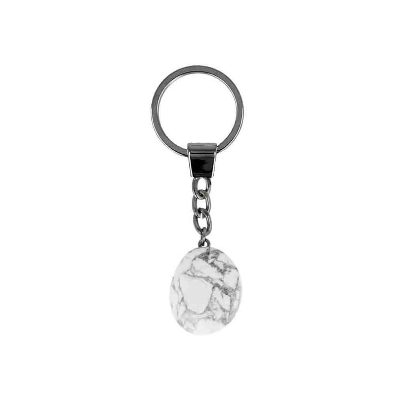 BB Edelstein Schlüsselanhänger Du bist wundervoll weißer Howlith