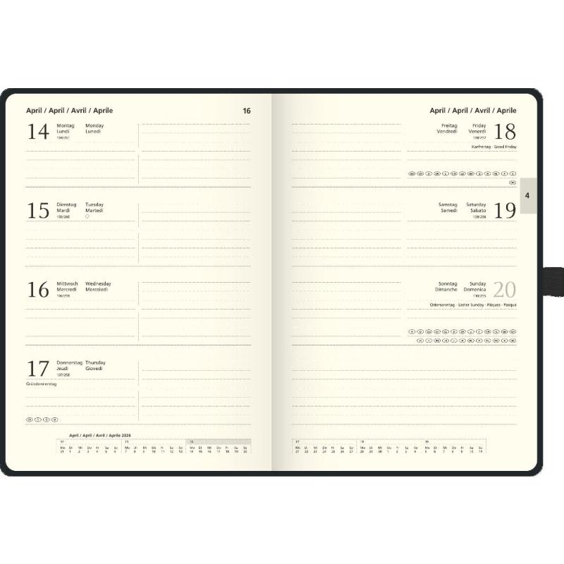 Brunnen Buchkalender A5 Kompagnon braun 2S/1W 2026