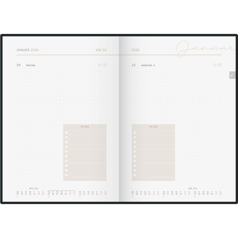 rido/idé Buchkalender Premium Young Line Watercolor A5 1S/1T 2026