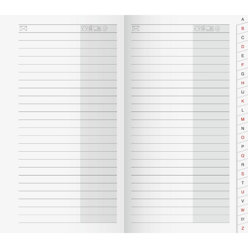 Brunnen Adress-Registerheft 153x87mm für Faltkalender