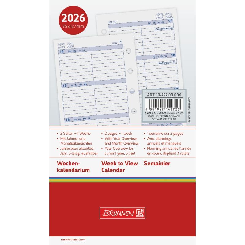 Brunnen Timer Mini+ Einlage 2S/1W 2026