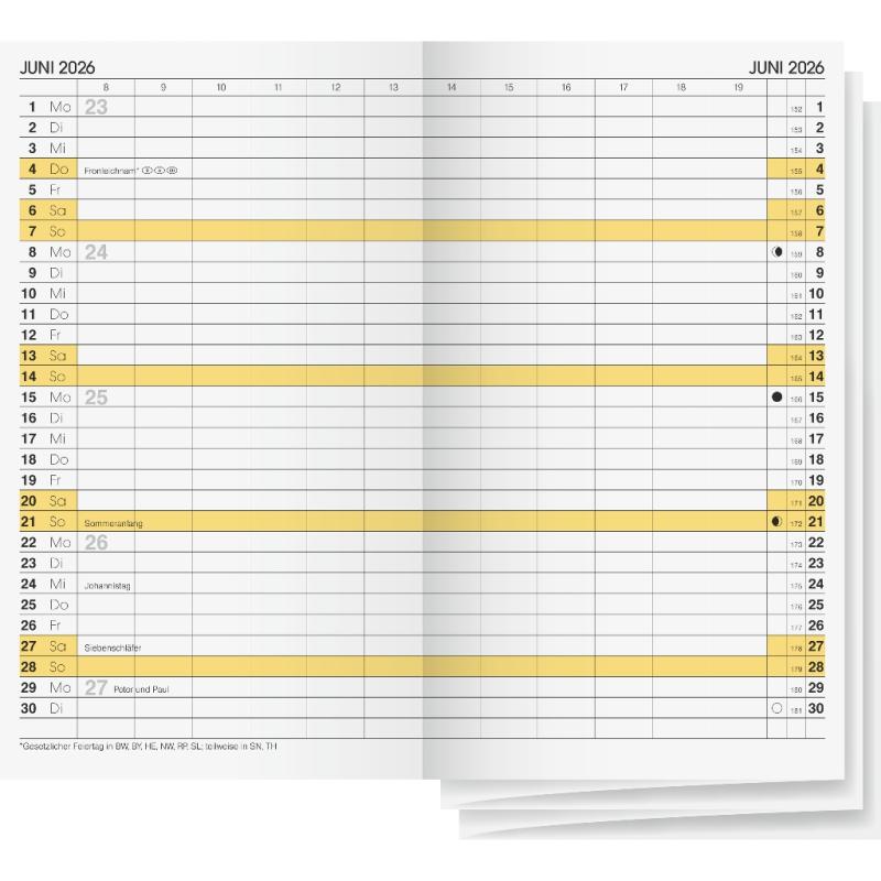 Bunnen Faltkalender-Einlage Mod.746 9x15cm 2026