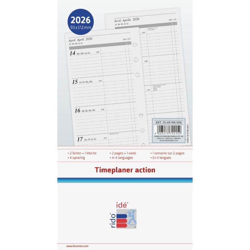 rido/idé Timer action Einlage A6 9,3x17,2cm 2026