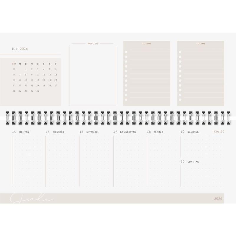 rido/idé Querterminkalender Young Line Shadows 30x10cm 2S/1W 2026