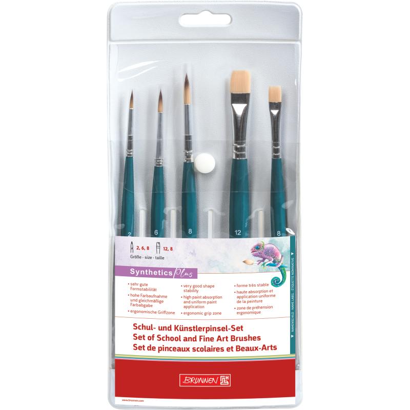 Brunnen Synthetics Plus 5-Kunsthaarpinsel-Set Mix 2