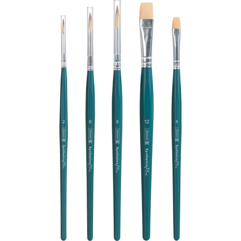 Brunnen Synthetics Plus 5-Kunsthaarpinsel-Set Mix 2