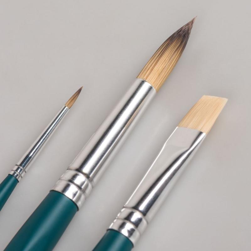 Brunnen Synthetics Plus 3-Kunsthaarpinsel-Set rund