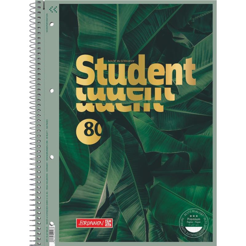 Brunnen Collegeblock A4 Student Premium 80 Blatt Lineatur 28 jungle