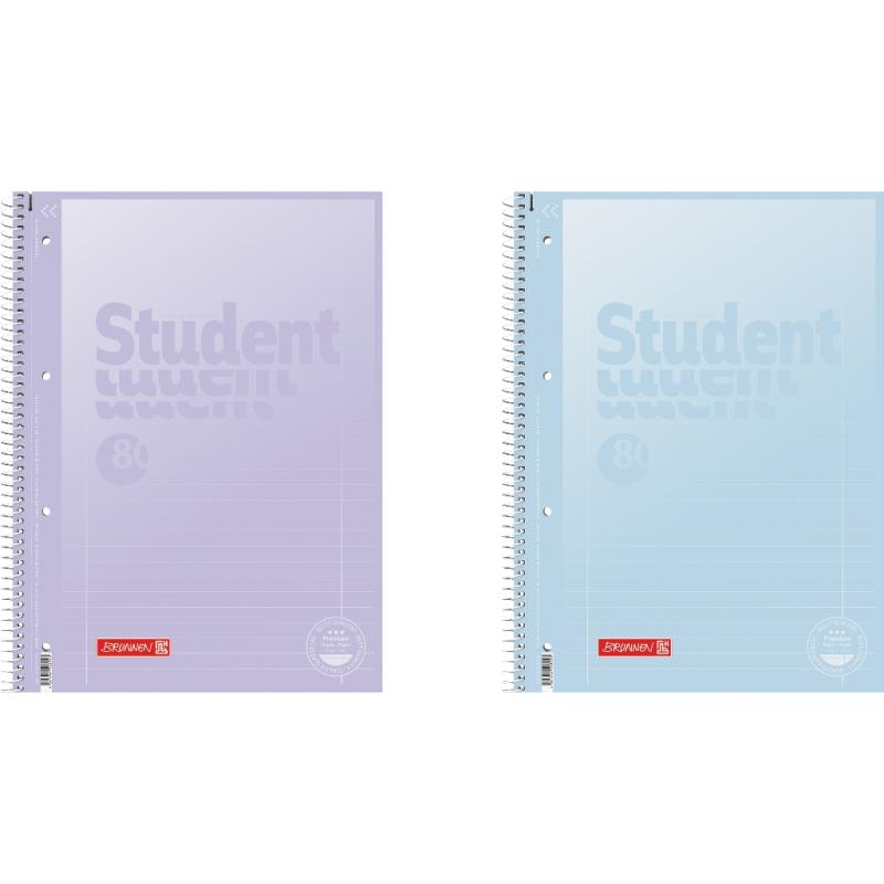 Brunnen Collegeblock A4 Student Premium 80 Blatt Lineatur 27 Pastell II