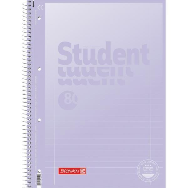 Brunnen Collegeblock A4 Student Premium 80 Blatt Lineatur 27 Pastell II