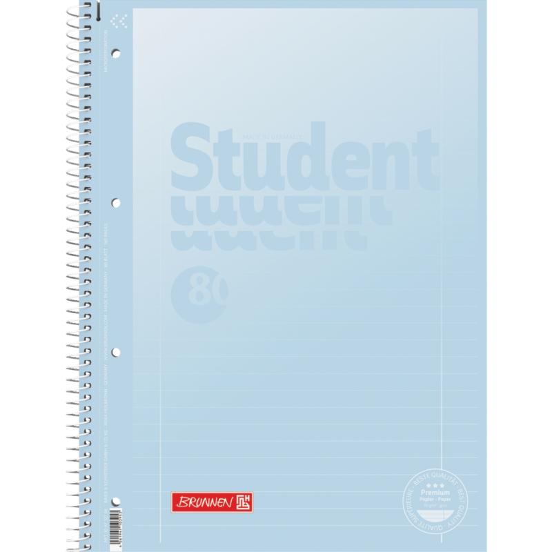 Brunnen Collegeblock A4 Student Premium 80 Blatt Lineatur 27 Pastell II