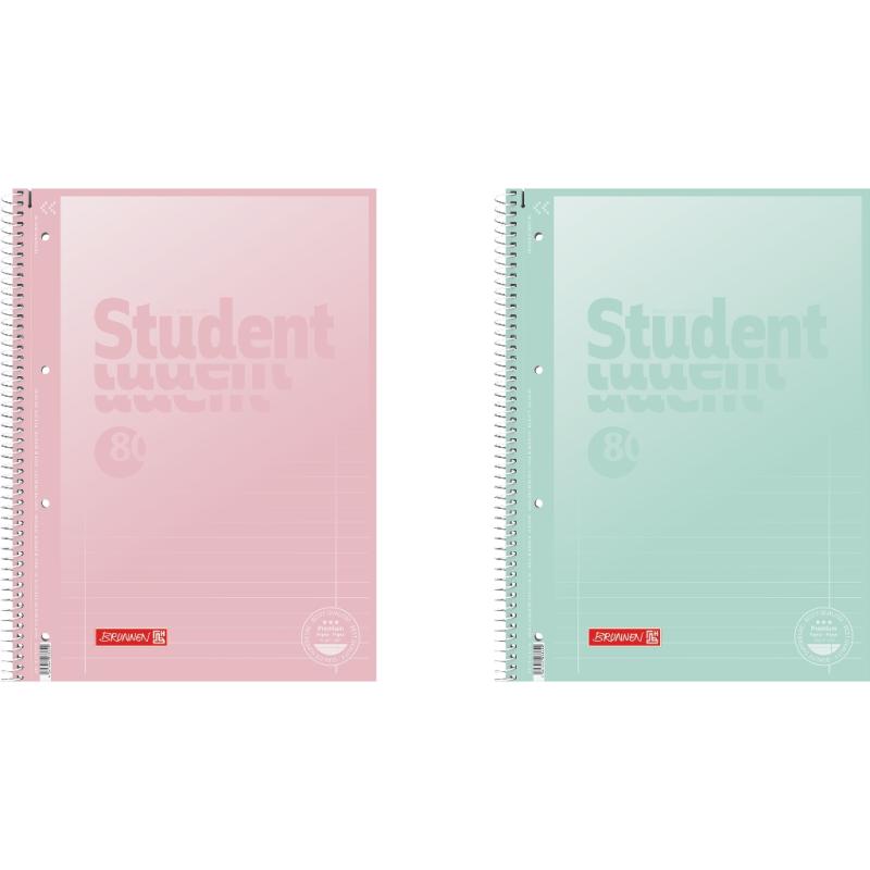 Brunnen Collegeblock A4 Student Premium 80 Blatt Lineatur 27 Pastell I