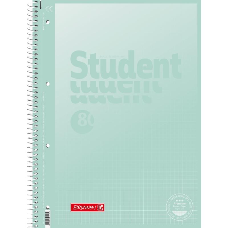Brunnen Collegeblock A4 Student Premium 80 Blatt Lineatur 28 Pastell I