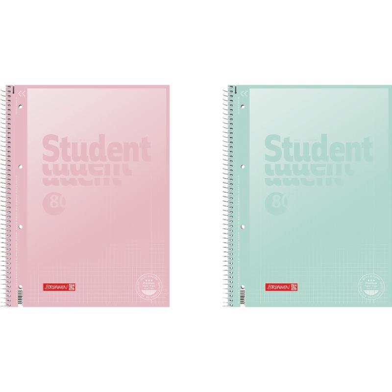 Brunnen Collegeblock A4 Student Premium 80 Blatt Lineatur 28 Pastell I
