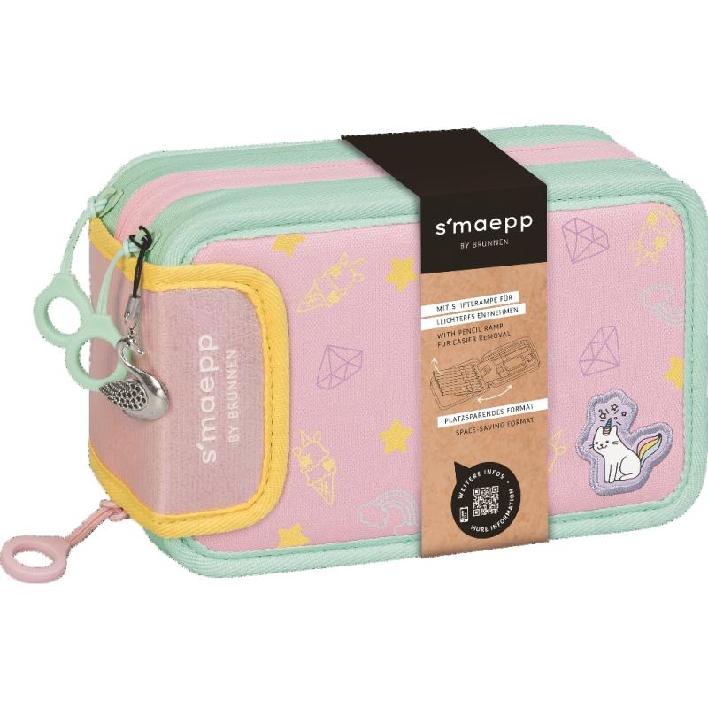 Brunnen Federmäppchen s'maepp 3 Reißverschlüsse Sweet Unicorn