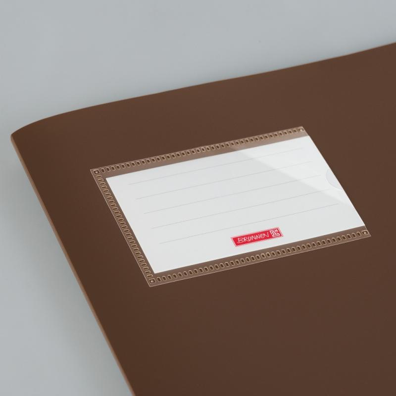 Brunnen Premium Hefthülle A4 FACT!pp mit Namensschild braun