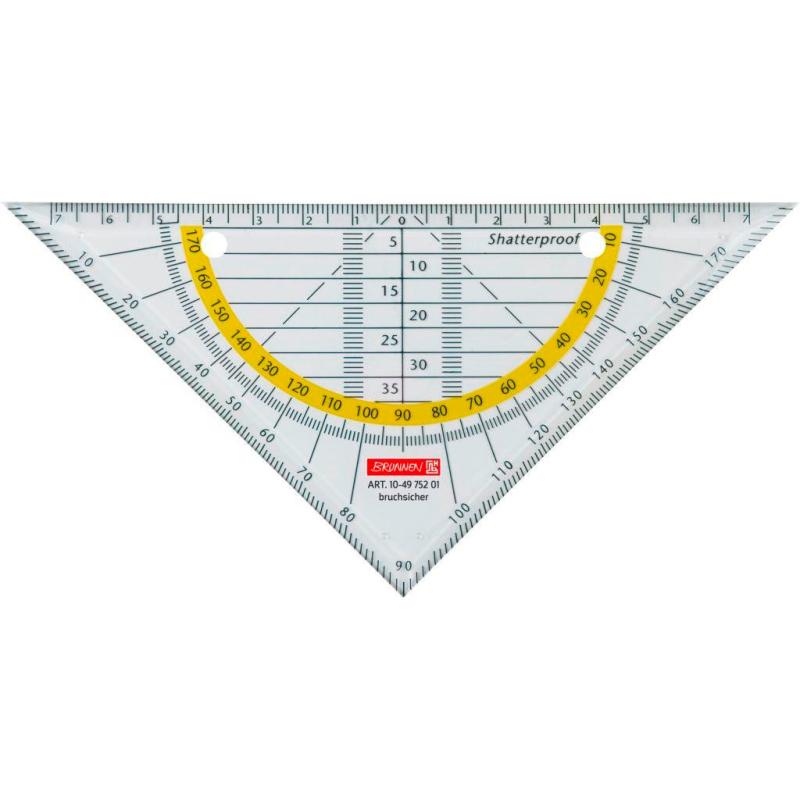 Brunnen Geometrie-Dreieck zum Abheften 16cm bruchsicher glasklar