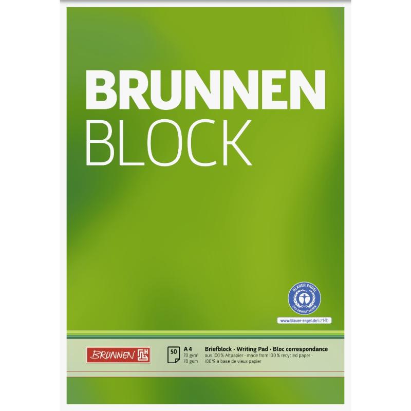 Brunnen Brunnenblock A4 Briefblock 50 Blatt unliniert Lineatur 20