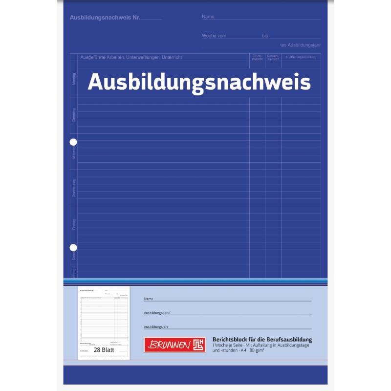 Brunnen Block A4 Standard 28 Blatt Ausbildungsnachweis 1S/1W