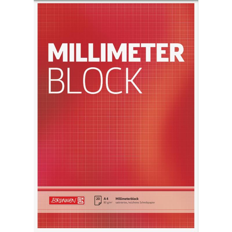 Brunnen Millimeterblock A4 Standard 20 Blatt Millimeterpapier