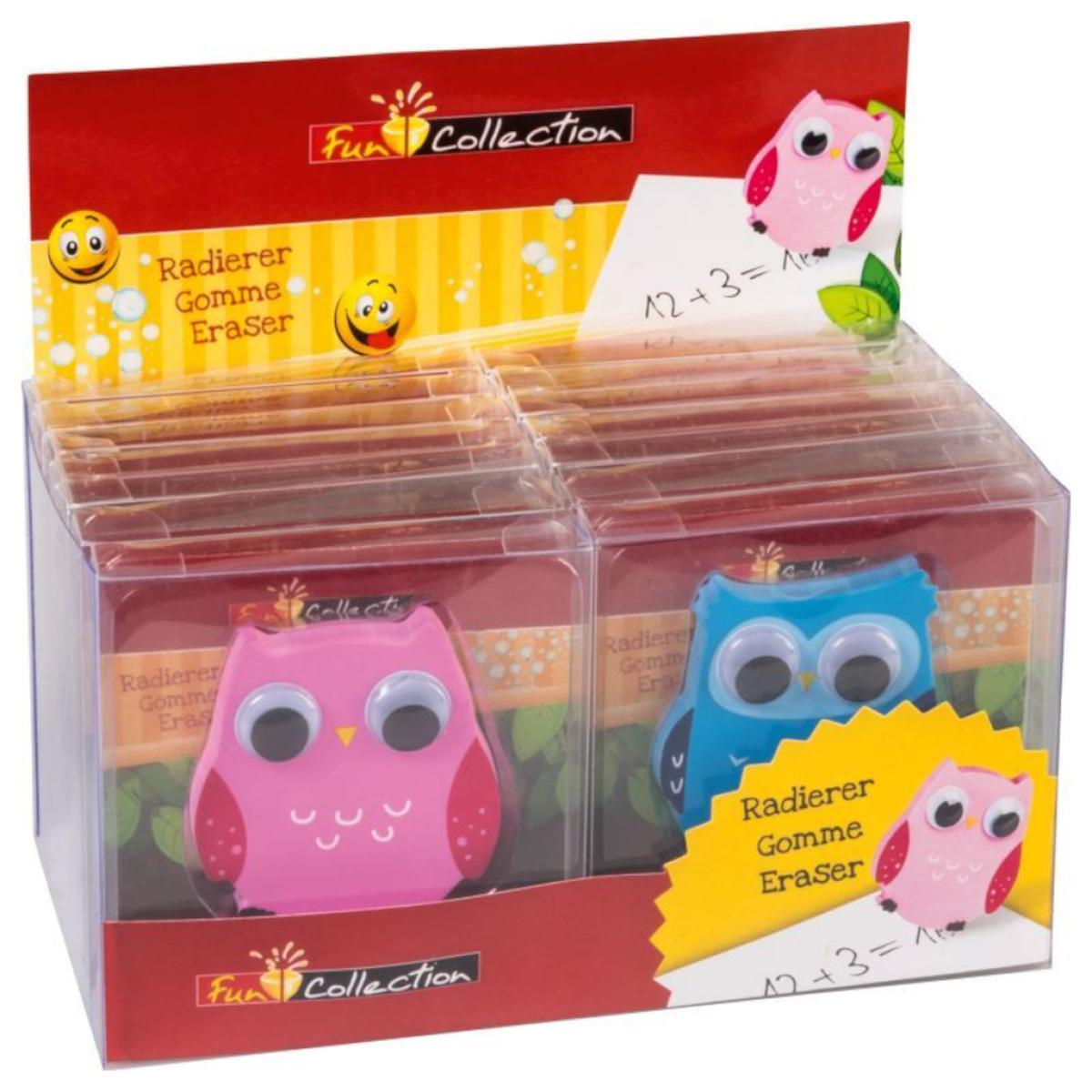 Brunnen Fun-Collection Radiergummi Eule mit Wackelaugen
