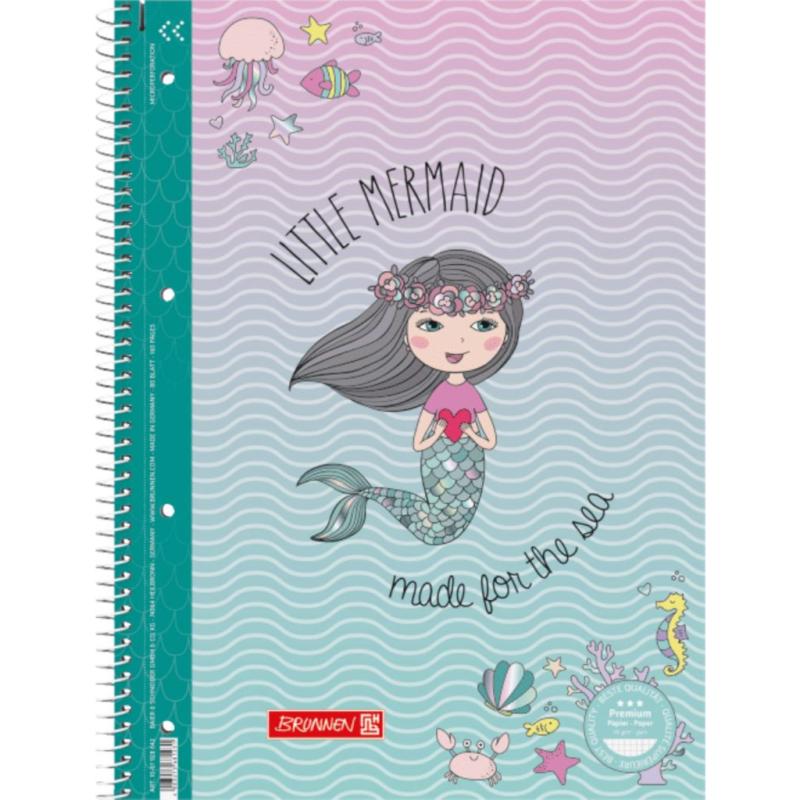 Brunnen Collegeblock A4 Student Premium 80 Blatt Lineatur 28 Fantasy Little Mermaid