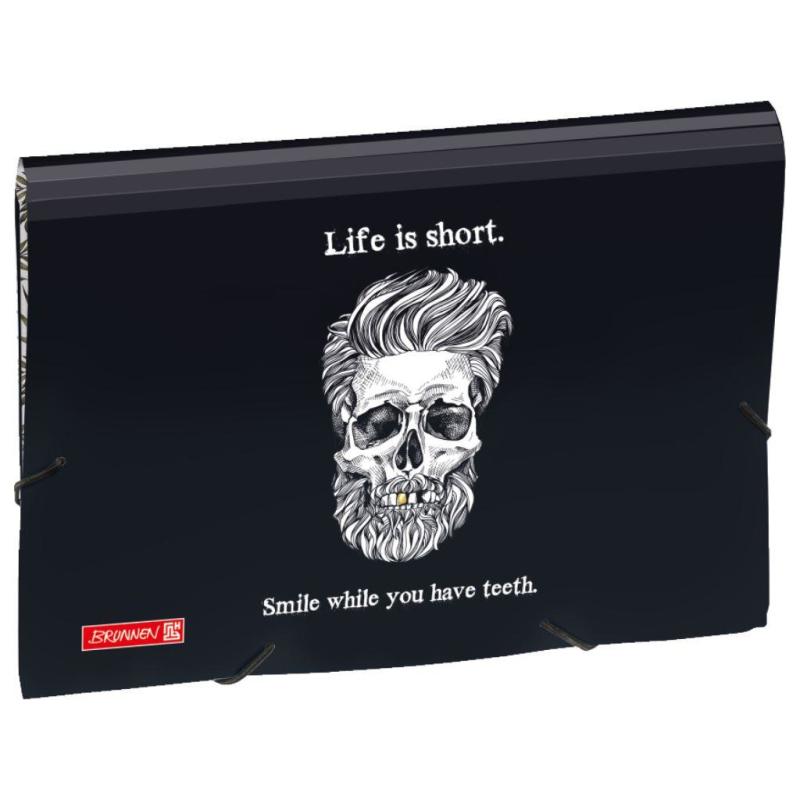 Brunnen Fächermappe PP A4 12-teilig Skull schwarz