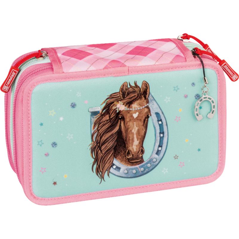 Brunnen Schüler-Etui 3 Reißverschlüsse Ponylove