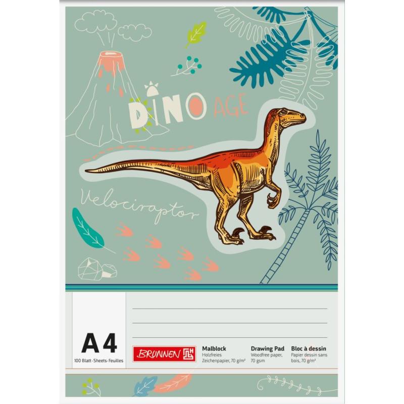 Brunnen Malblock A4 100 Blatt 70g Dinosaurier