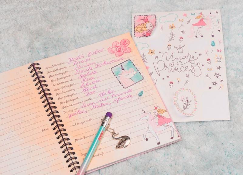 Brunnen Freundebuch Wire-O Unicorn Princess