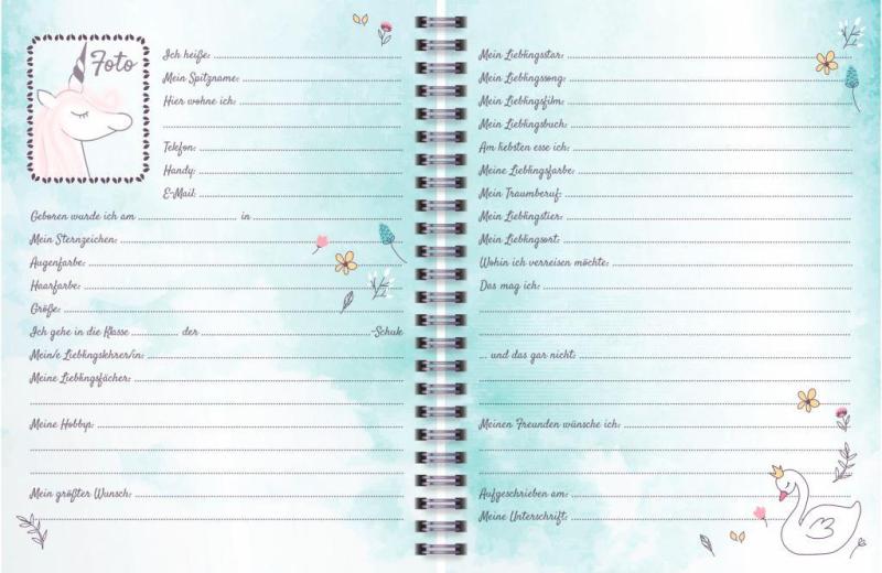 Brunnen Freundebuch Wire-O Unicorn Princess