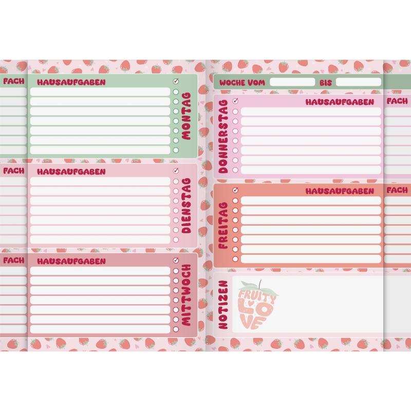 Brunnen Aufgabenheft A5 48 Blatt Fruity Love